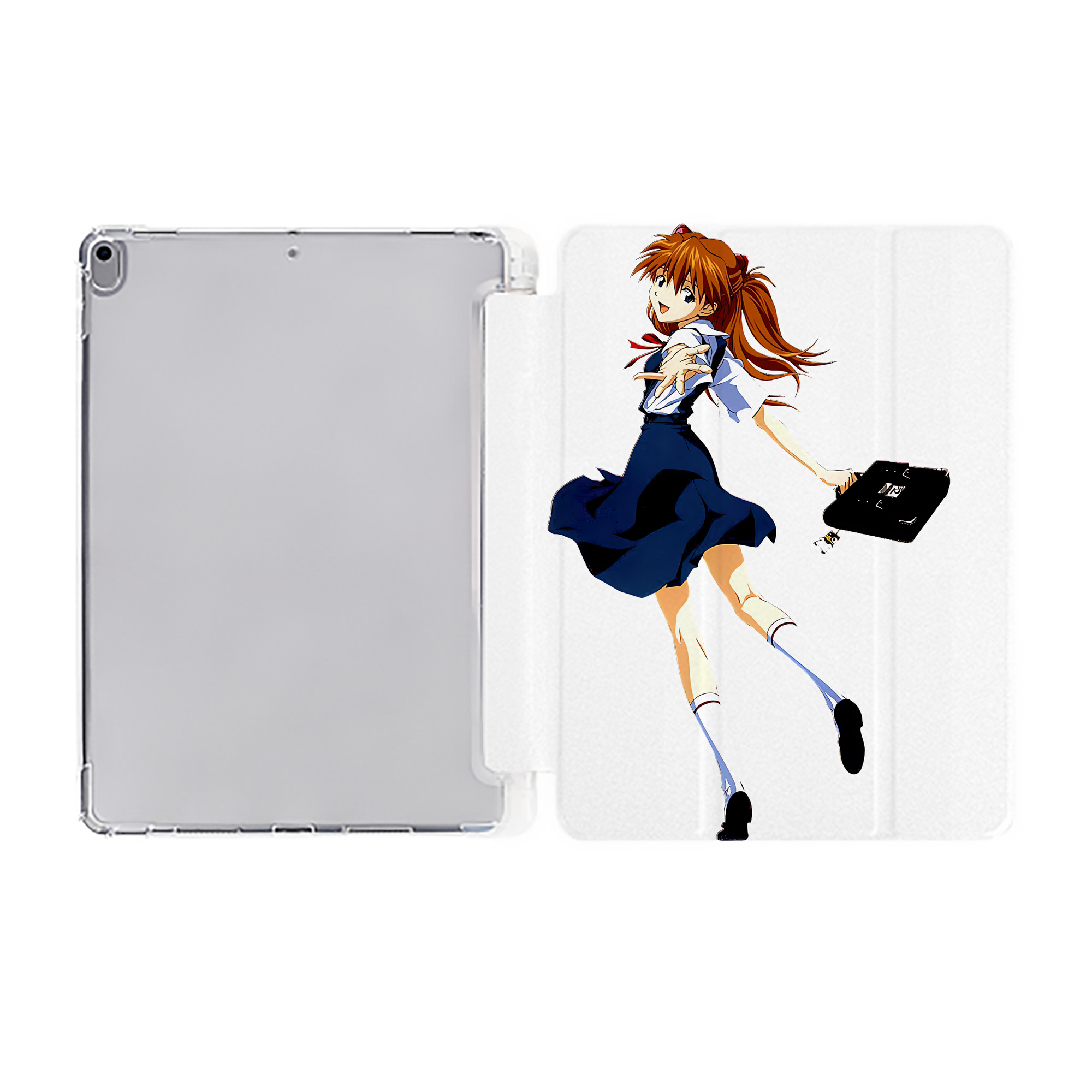 （画像用） EVA 新世紀エヴァンゲリオン IPad ケース ペン収納付き 三つ折りスタンド PUレザー×シリコン 対応機種9.5/10.5/10.9インチ